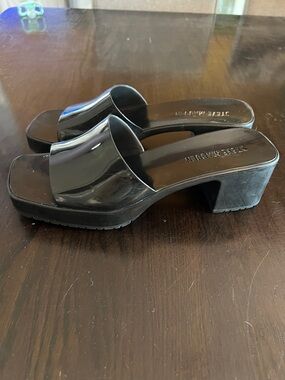Steve Madden Black Platform Slide Sandals